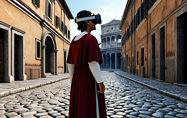 메타버스 속 가상 도서관 - Immersive Historical Learning**

"A student avatar in a VR classroom experiencing ancient Rome. Deta...