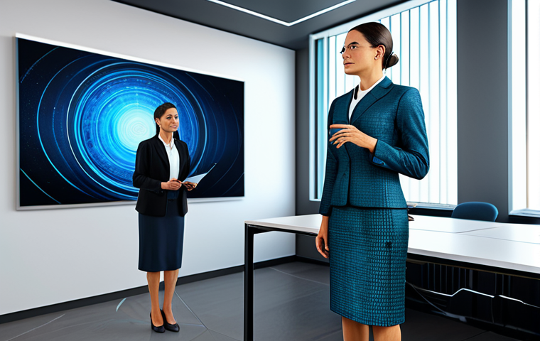 메타버스 속 가상 도서관 - Metaverse University Library**

"A diverse group of student avatars collaborating in a futuristic, o...