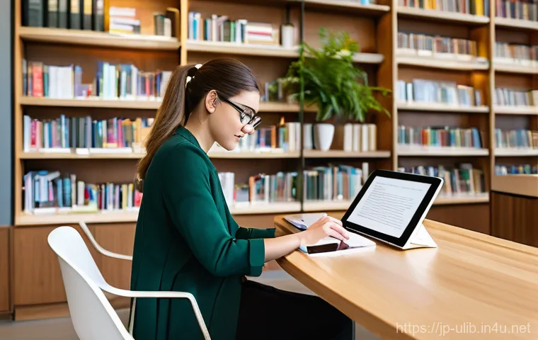 공공 도서관 혁신 사례 - **Modern Digital Library and Cafe Hub:** A bright, expansive, and contemporary public library interi...