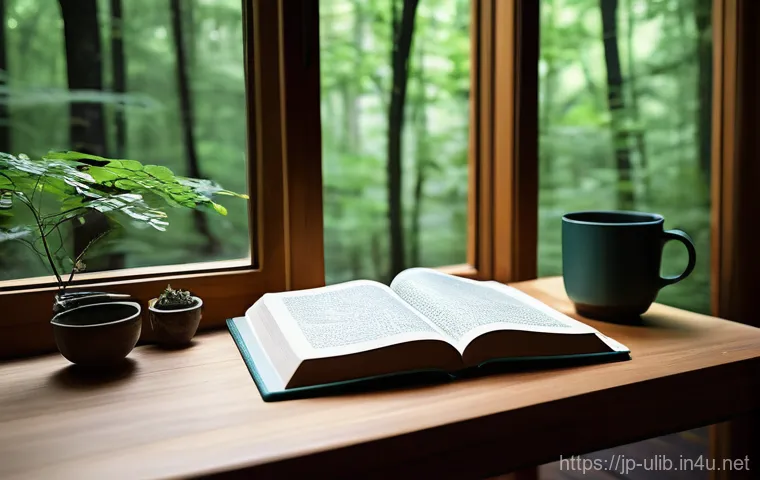 북 리트릿 도서관 체험 - **Prompt 1: Serene Forest Book Retreat**
    "A cozy, minimalist book retreat library nestled deep w...