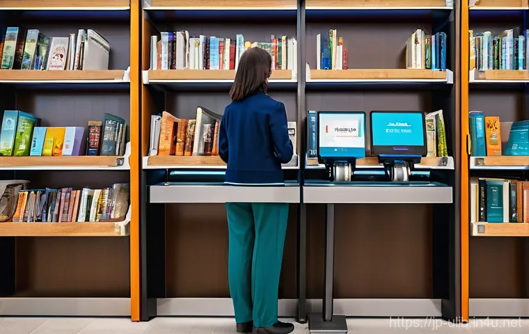 무인 도서관 시스템 - **Prompt 1: The Future is Now: A Smart Library Hub**
    "A vibrant, futuristic smart library interi...