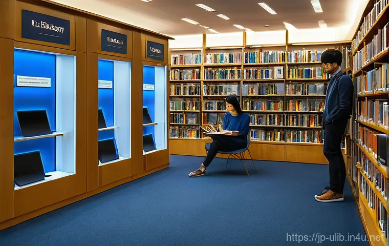 무인 도서관 시스템 - **Prompt 1: The Future is Now: A Smart Library Hub**
    "A vibrant, futuristic smart library interi...