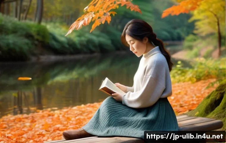 자연 속 도서관 힐링 공간 - **"Reading in Nature's Embrace"**
    A young Japanese woman in her late 20s or early 30s, dressed i...